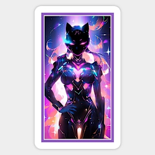 Anime Sci-Fi Cat Girl | Quality Anime Girl Artwork | Manga Girl Anime Art Sticker